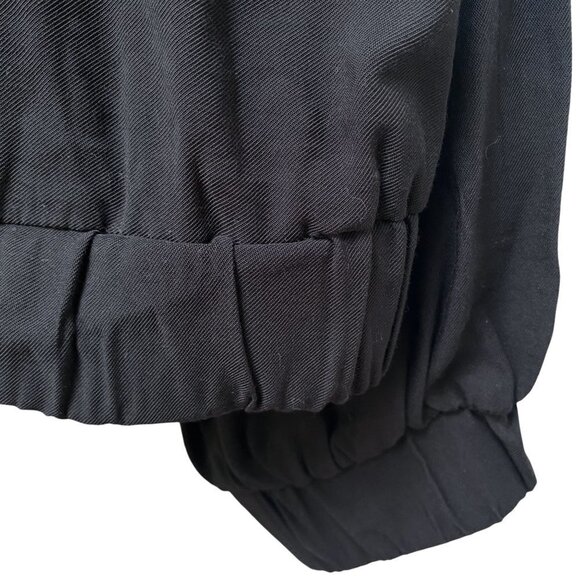 WHO WHAT WEAR Womens Hoodie XXL Black Woven Crop Jacket Pullover Rayon Blend - Picture 7 of 10